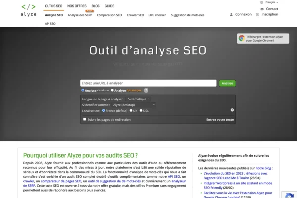 Alyze.com : L&rsquo;outil d&rsquo;analyse Web incontournable pour corriger les erreurs de conception - John Web