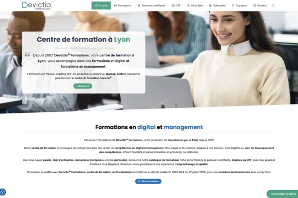 Devictio Formations Lyon : refonte site WordPress - John Web