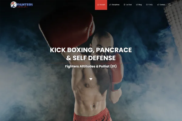 Fighters Attitudes Polliat : site WordPress du club de kick-boxing - John Web